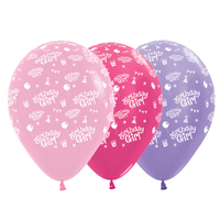 Birthday Girl Latex Balloons 6 Pack (Light Pink, Lilac & Metallic Fuchsia)
