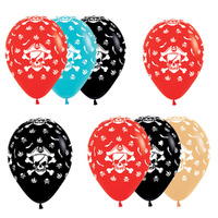 Pirate Party Supplies Pirate Skull Themed Cross Bone Latex Balloons- You Choose 6 Pack or 25 Pack 