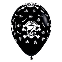 Pirate Black Latex Balloons 25 Pack 