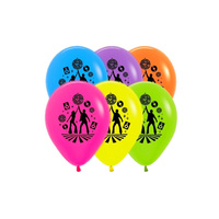 Disco Party Supplies Neon Disco Balloons with Disco Couple & Disco Balls