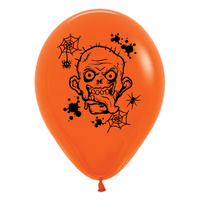 6 Pack Orange Latex Zombie Horror Balloons 