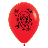 6 Pack Red Latex Zombie Horror Balloons 