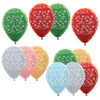 Christmas Party Supplies - Merry Christmas Snowflake Balloons Red & Green