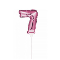 Pink Self-Inflating “7” Balloon Cake Topper
