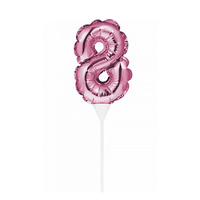 Pink Self-Inflating “8” Balloon Cake Topper