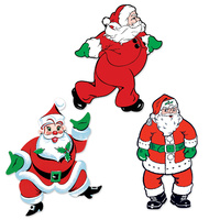 Christmas Party Supplies Vintage Christmas Santa Cutouts