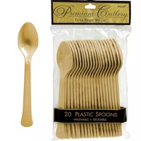 Gold Sparkle Party Supplies Spoons 20 Pack