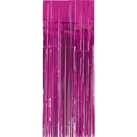 Bright Pink Metallic Foil Door Curtain