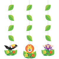 Safari Jungle Hanging Cutouts Set of 3 Lion Monkey Toucan