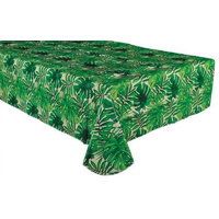 Hawaiian Luau Party Supplies Island Palm Leaves Flannel Backed Tablecover