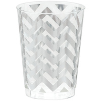 Premium Silver Chevron Tumblers Cups Plastic 20 Pack 