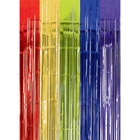 Multi Coloured Rainbow Metallic Foil Door Curtain