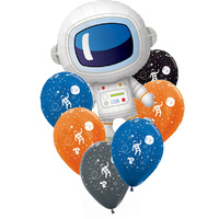 Space Astronaut Medium Balloon Bouquet - 1 Supershape, 6 Latex