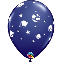 Space Fun Balloons Single Latex 28cm x1 Navy Blue