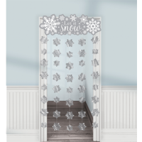 Winter "Let it Snow" Door Way Curtain Decoration with Snowflakes