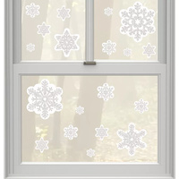 Christmas Snowflake Window Decorations Vinyl 19 Pack