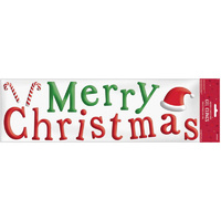 Merry Christmas Long Gel Cling Window Decoration