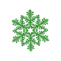 Christmas Green Glitter Snowflake Plastic Decoration 16cm Approx