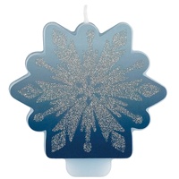 Frozen 2 Glitter & Decal Birthday Snowflake Candle x1