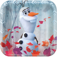 Frozen 2 Square Lunch Cake Desert Plates 8 Pack 17cm Approx