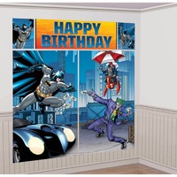 Batman Happy Birthday Scene Setter Backdrop 5 Pieces