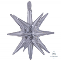 Small Magic Silver Star SuperShape 3-D Multi-Balloon 