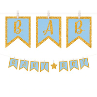 Baby Shower Boy Clothespin Letter Banner Hanging Decoration