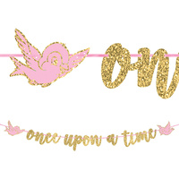 Disney Princess Once Upon A Time Glittered Ribbon Letter Banner