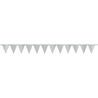 Mini Paper Pennant Banner Glittered Silver Sparkle