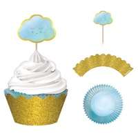 Oh Baby Boy Glittered Cupcake Kit for 24