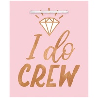 Blush Wedding Small Gift Bags "I Do Crew" Hot Stamped 6 Pack