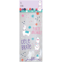 Llama Fun Cello Treat Bags & Header Cards 20 Pack