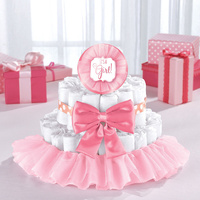 Baby Shower Girl Pink Deluxe Diaper Cake Kit 