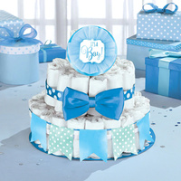 Baby Shower Boy Blue Deluxe Diaper Cake Kit 