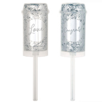 Wedding Push Up Confetti Poppers Silver x2 Pack