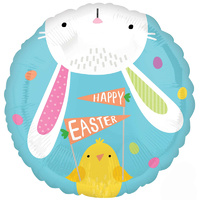 Hello Bunny Happy Easter Foil 45cm Approx Balloon
