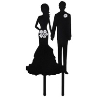 Wedding Cake Topper Silhouette Couple Bride & Groom