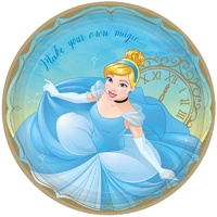 Disney Princess Once Upon A Time Round Cinderella Lunch Cake Dessert Plates 8 Pack