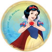 Disney Princess Once Upon A Time Round Snow White Lunch Cake Dessert Plates 8 Pack