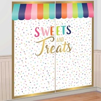 Sweets & Treats with Rainbow Sprinkles Scene Setter Large Wall Decoration