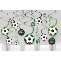 Goal Getter Soccer Spiral Hanging Decorations 12 Pack