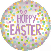 Standard Satin Hoppy Easter Foil Balloon 45cm Approx