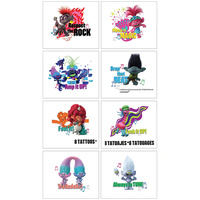 Trolls World Tour Metallic Tattoos 8 Squares