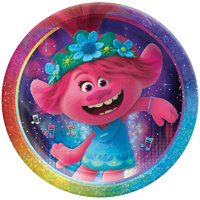 Trolls World Tour Round Prismatic Dinner Plates 8 Pack
