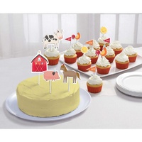 Farm Barnyard Birthday Cake Topper Kit 12 Pack