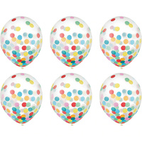 Multi-Coloured Confetti Latex Balloons 30cm approx 6 Pack