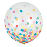 Multi-Coloured Confetti Latex Balloons 60cm 2 Pack