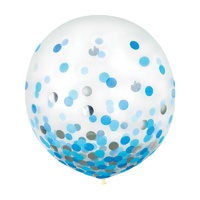 Blue & Silver Latex Confetti Balloons 60cm 2 Pack