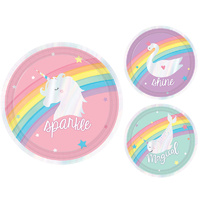 Magical Rainbow Birthday Iridescent Lunch Cake Dessert Plates 8 Pack