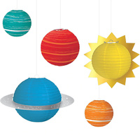 Space Blast Off Birthday Planets Paper Lanterns x5